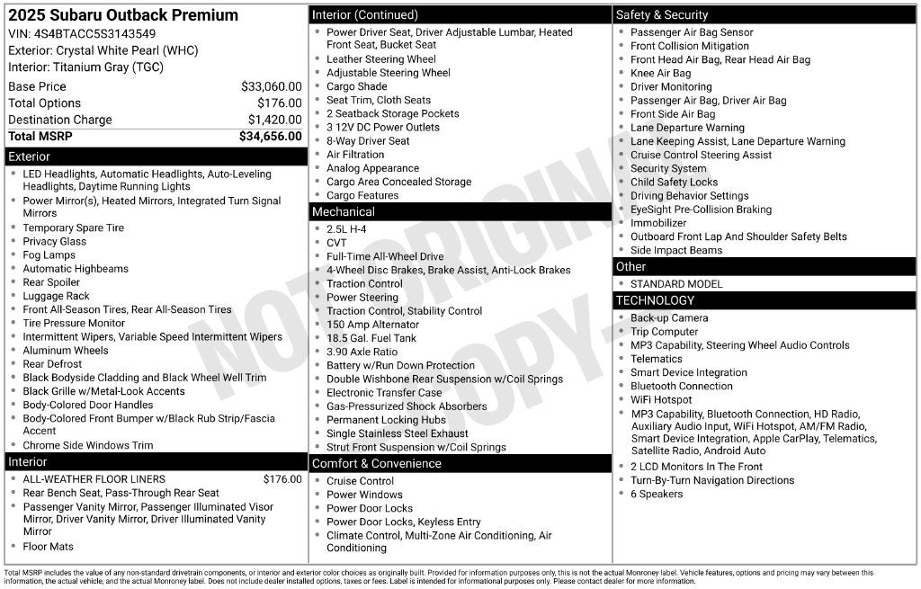 2025 Subaru Outback Premium