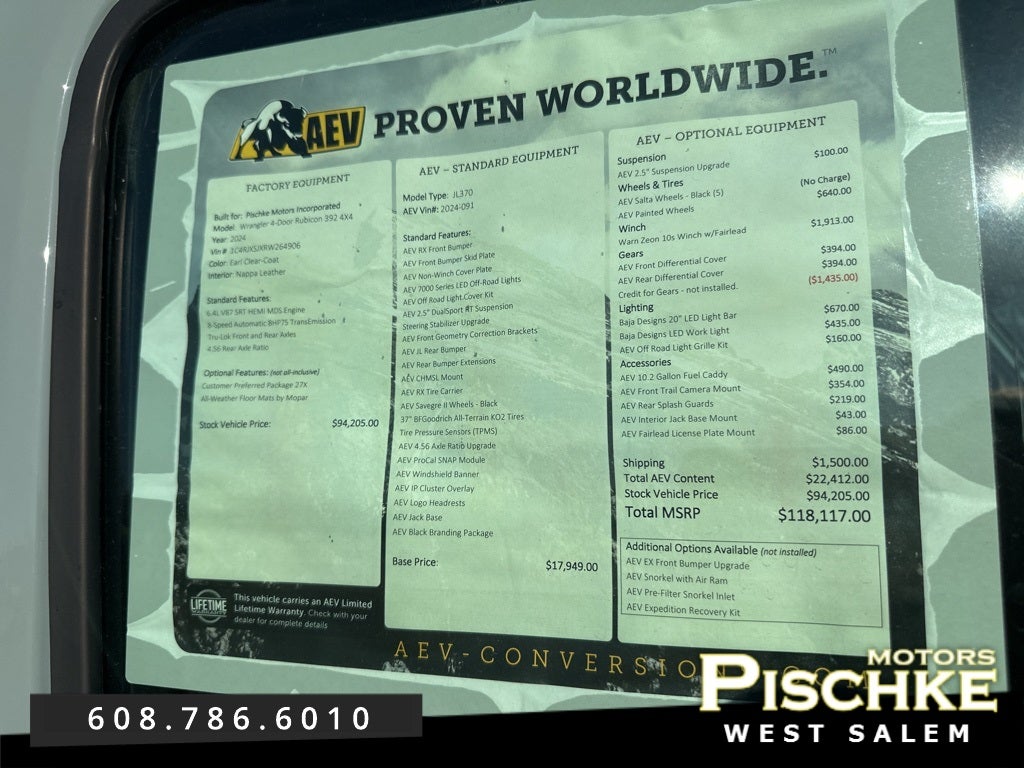 2024 Jeep Wrangler WRANGLER 4-DOOR RUBICON 392 AEV